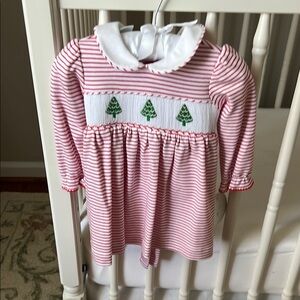 Edgehill Collection Red and White Smocked Dress NWT